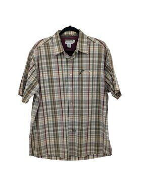 Vtg Ecko Unltd Plaid Button Up Shirt Y2K Streetwear Skate Grunge Short Sleeve XL